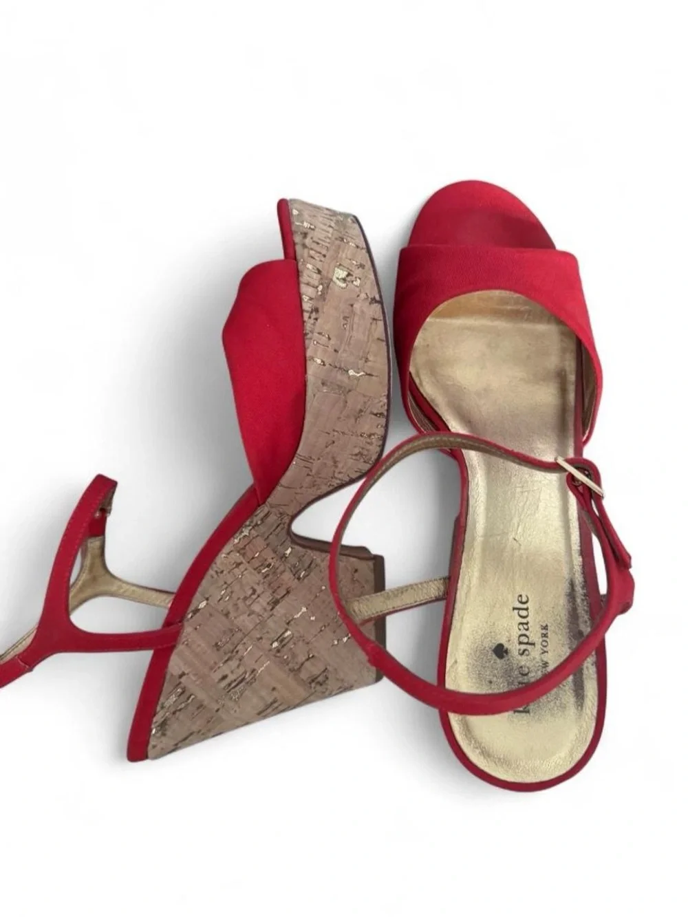 Kate Spade cork wedge platform heels